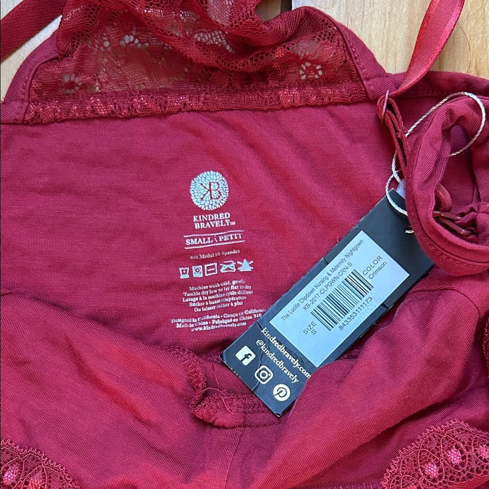 Kindred Bravely Lace nursing or maternity Red Chemise - Picture 3 of 5